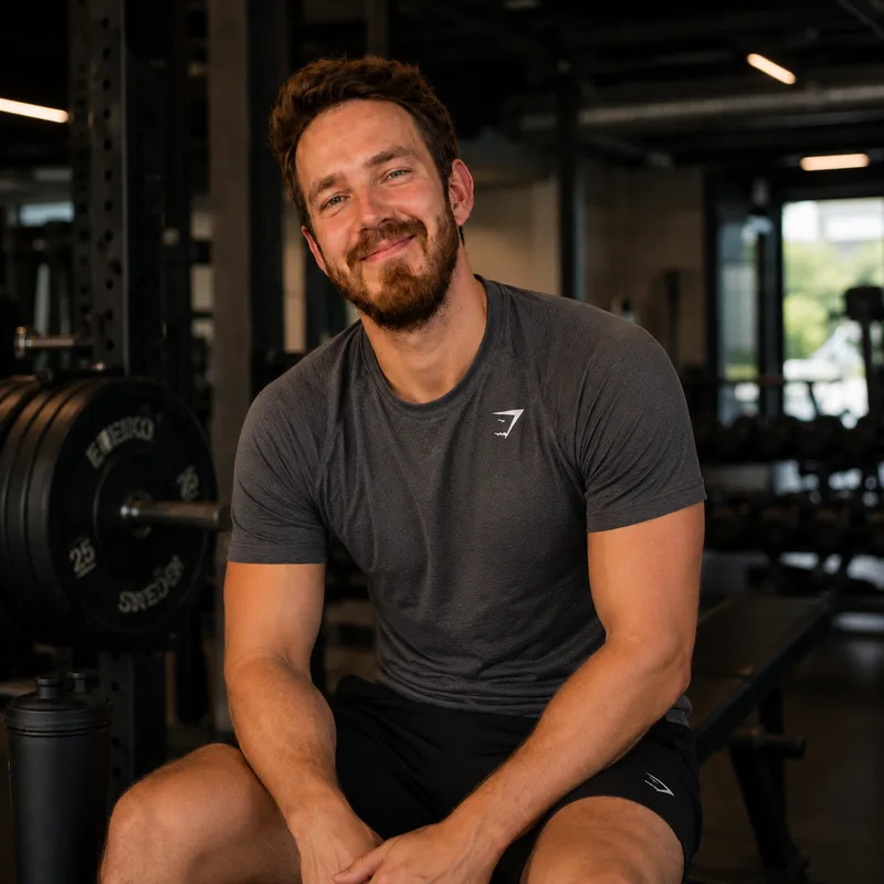 Axel Jönemyr, grundare och redaktör på Tillskottsguiden, i gymmet