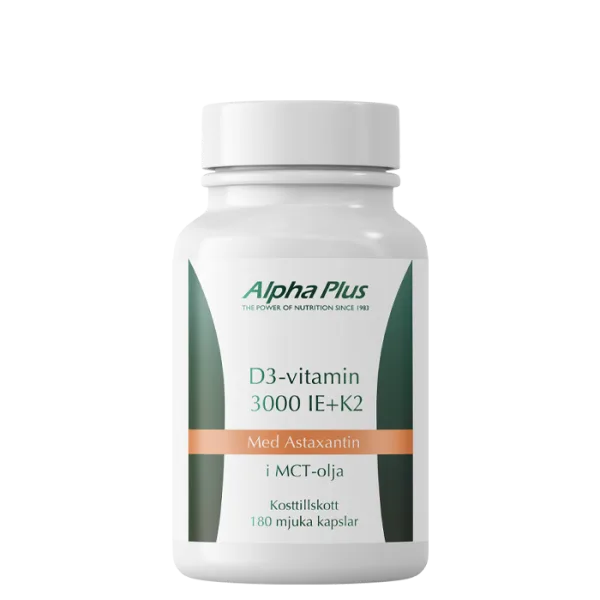 Alpha Plus Alpha Plus D3-vitamin 3000 IE + K2, 180 kaps