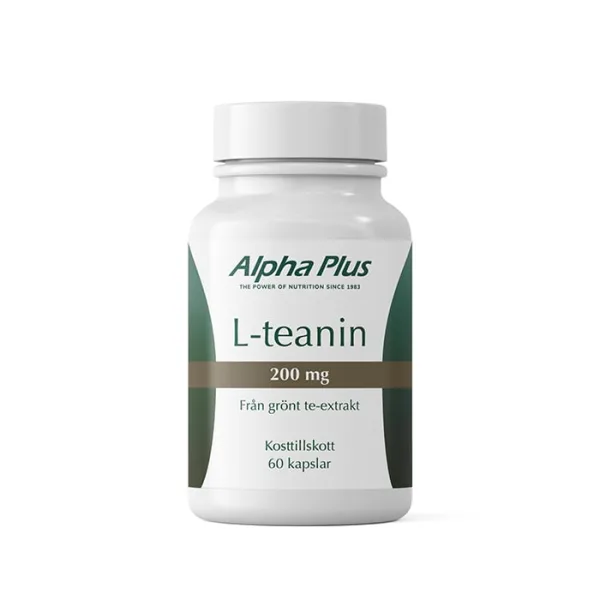 Alpha Plus L-teanin 200 mg, 60 kapslar