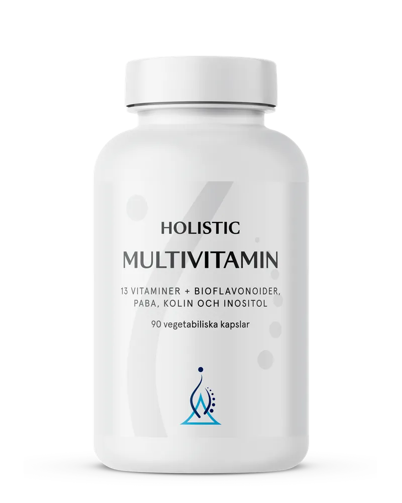 Holistic multivitamin på vit yta