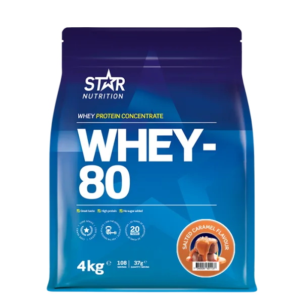 Star Nutrition Whey-80 Vassleprotein 4 kg, Salted Caramel